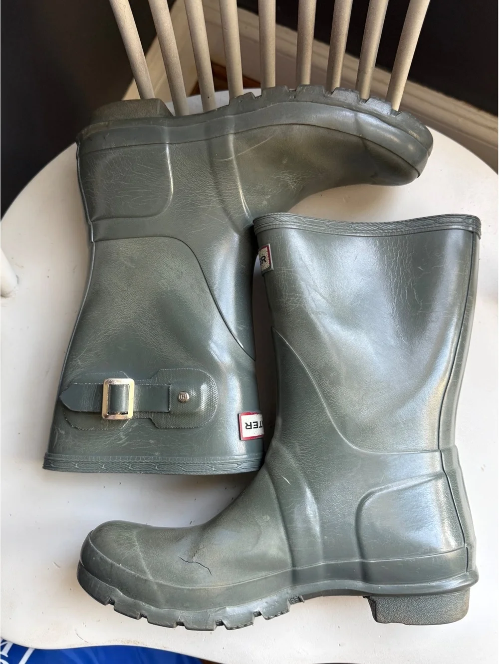 Hunter Original Mid-Calf Rain Boots in Gray, Size 10
